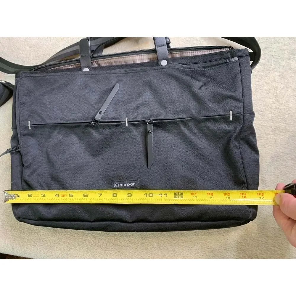 Sherpani Black Laptop Messenger Bag Briefcase Tote with Shoulder Strap